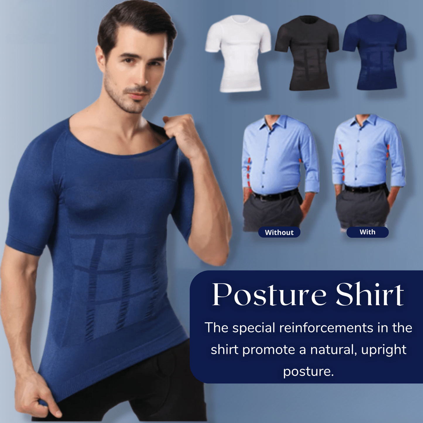 PerfectPosture – Compression T-Shirt – Slim and Confident Posture – Men