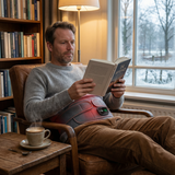 dutch posture Comfortable infrared heating wrap for natural back pain relief, ideal for those searching solutions for herniated disc pain and lower back discomfort.