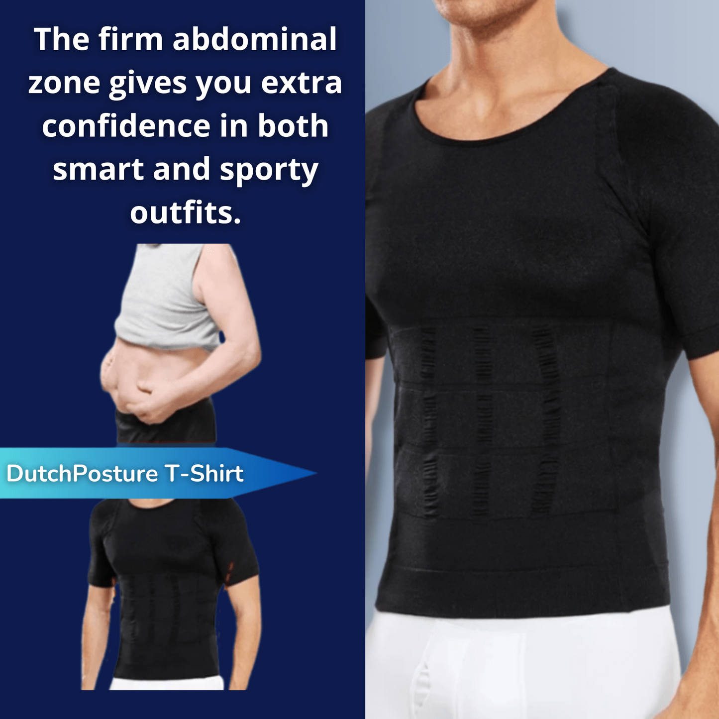 PerfectPosture – Compression T-Shirt – Slim and Confident Posture – Men