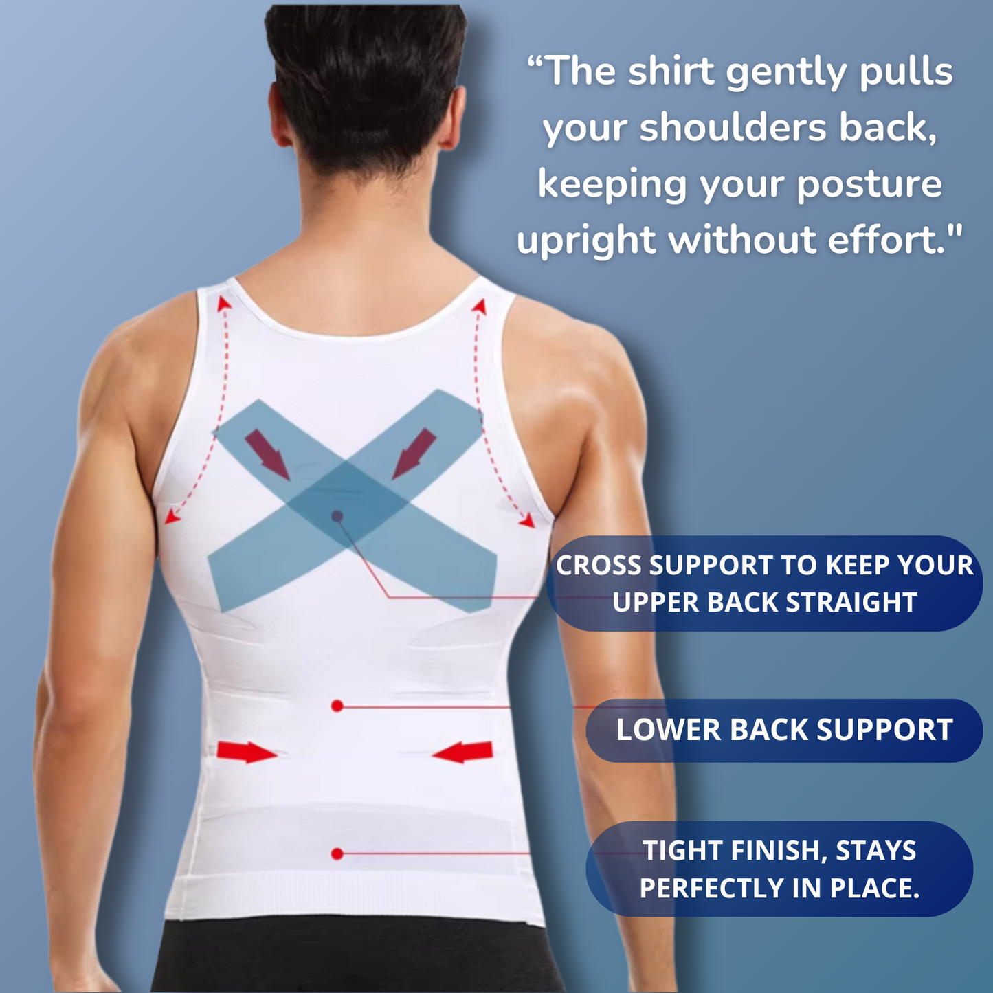 posture undershirt for a better posture without belts and straps. dutchposture dutch posture1