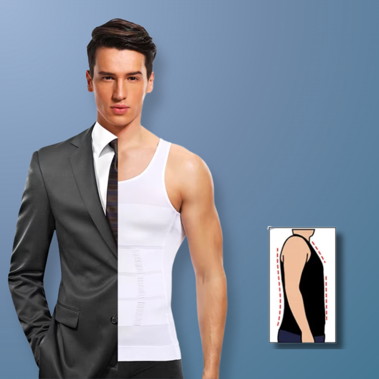 PerfectPosture - Correction UnderShirt - Slim and Straight Posture - Men DP