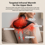 Wearable infrared neck and shoulder brace that delivers focused warmth to high-tension areas, helping reduce stiffness caused by daily stress and poor posture.