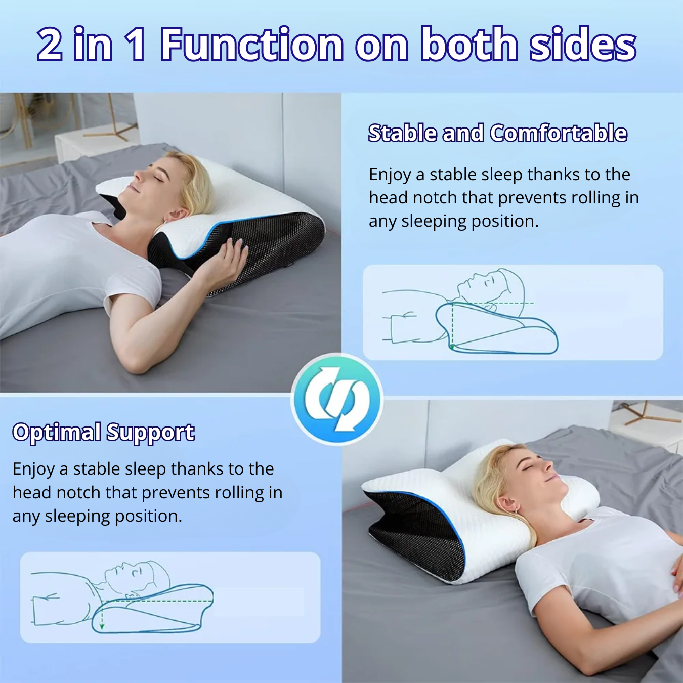 2-in-1 Neck Pillow – Double-Sided Comfort