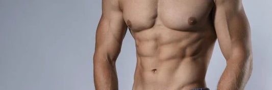 Man with strong core so he has less backpain problems