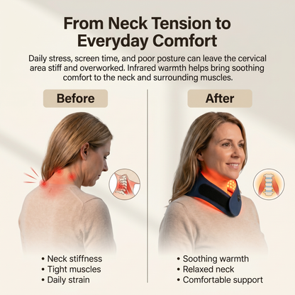 Infrared neck brace designed to soothe cervical tension and support daily neck comfort.