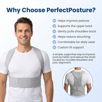 smart solution for poor posture, this custom-fit brace helps guide the shoulders back and encourages better alignment during everyday activities.