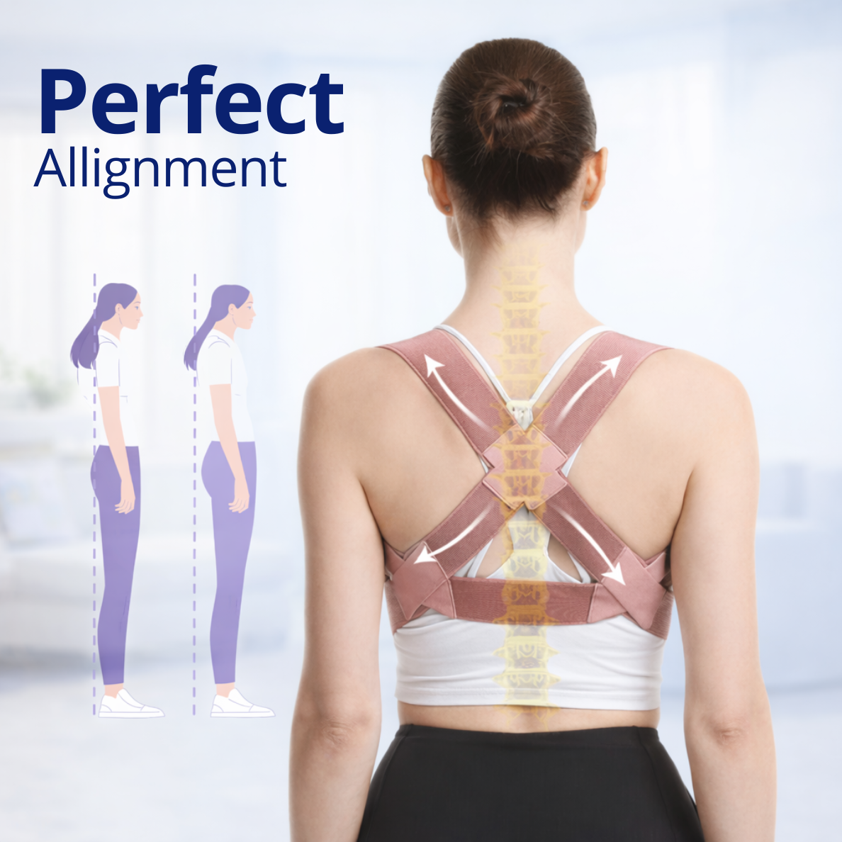 Adjustable women’s posture corrector with ergonomic design for customized fit and posture correction