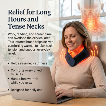 Provides targeted warmth to the neck to help ease discomfort from daily strain.