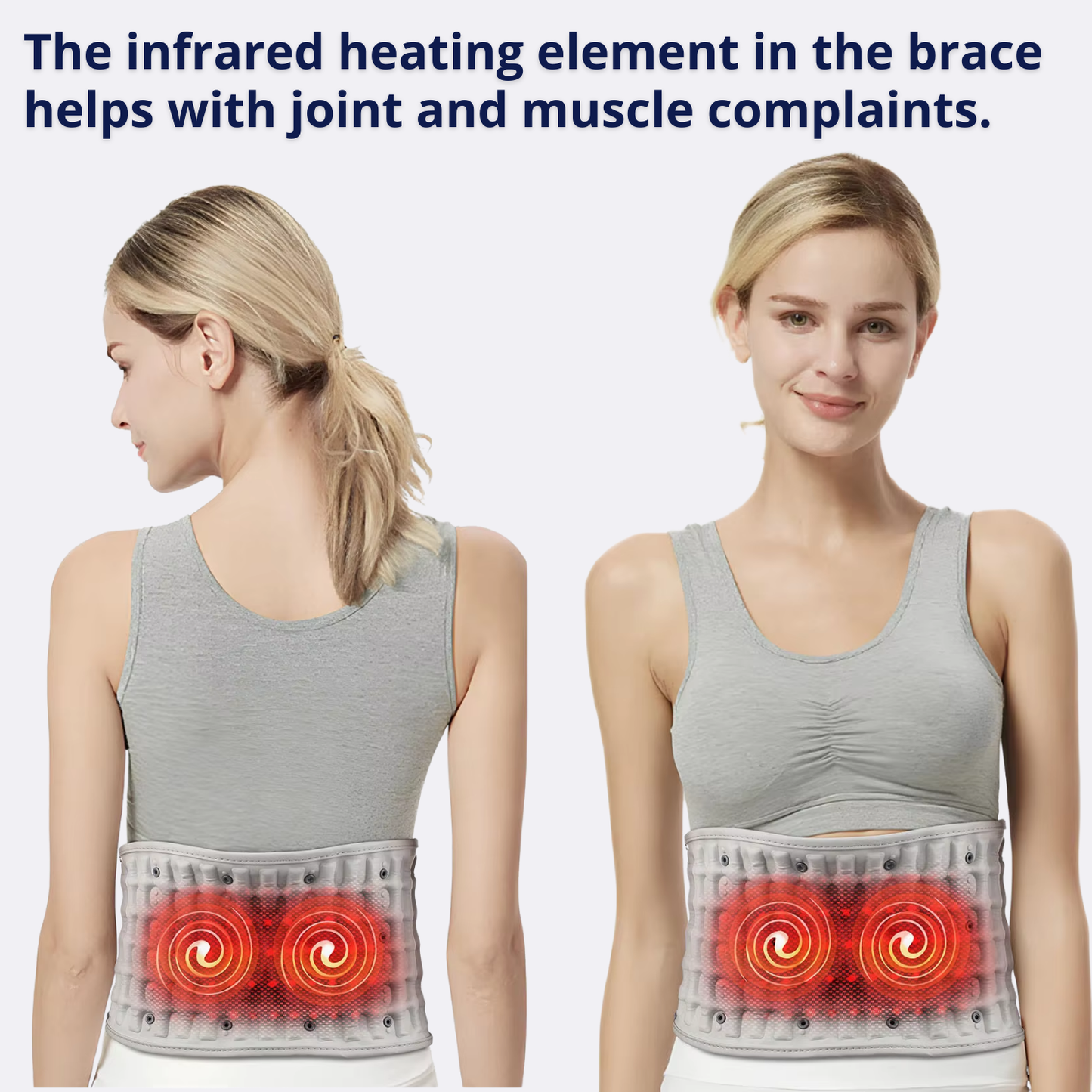 A 3-in-1 decompression belt that inflates to create space in the lower back while heat and massage enhance comfort.