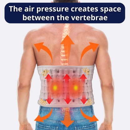 Dutchposture Decompression brace with infrared heat and massage that gently lifts the lower back, helping reduce pressure and support daily comfort.