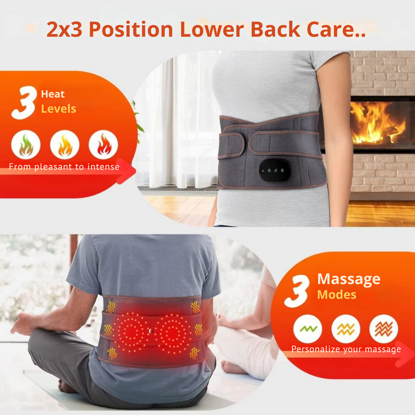 Infrarot-Heizbandage – Unterer Rücken – Heizung &amp; Massage