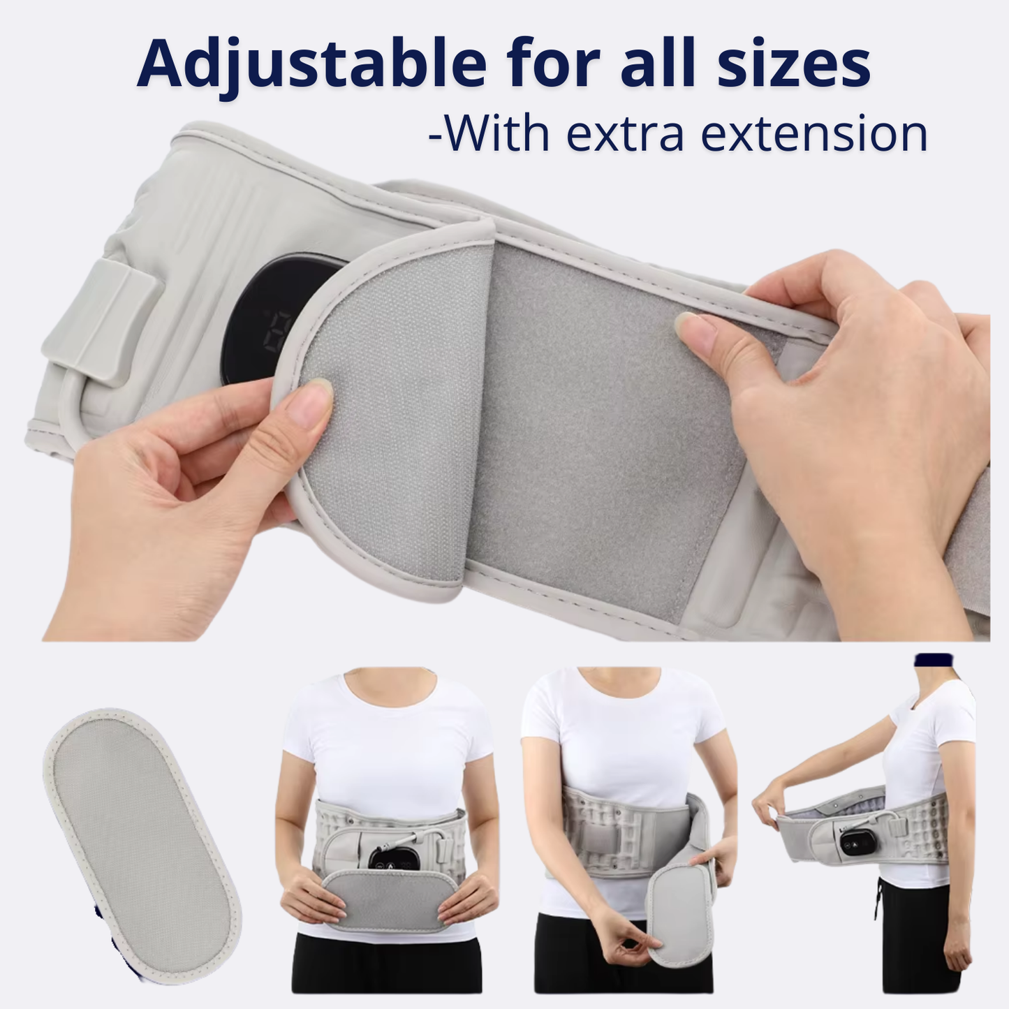 Dutchposture Smart decompression belt with infrared heating and massage that supports recovery, relaxation, and everyday back stability.