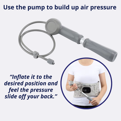 Inflatable lumbar brace with deep heat and massage modes to help your back unwind after long days.