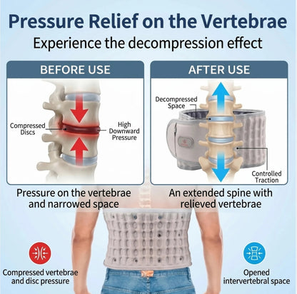 Lower Back Decompression Belt + InfraRed Heating & Massage