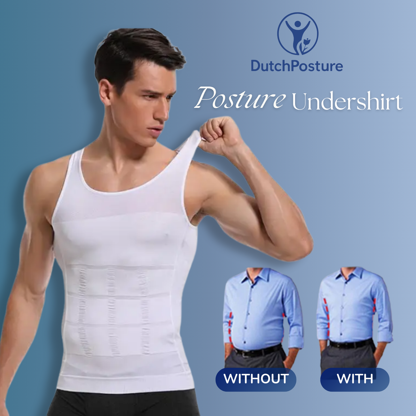 PerfectPosture - Correction UnderShirt - Slim and Straight Posture - Men
