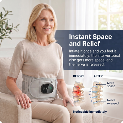 Lower Back Decompression Belt + InfraRed Heating & Massage