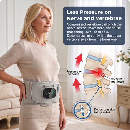 Lower Back Decompression Belt + InfraRed Heating & Massage