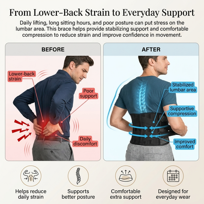 Reinforced back support helps improve comfort, posture, and stability throughout the day.