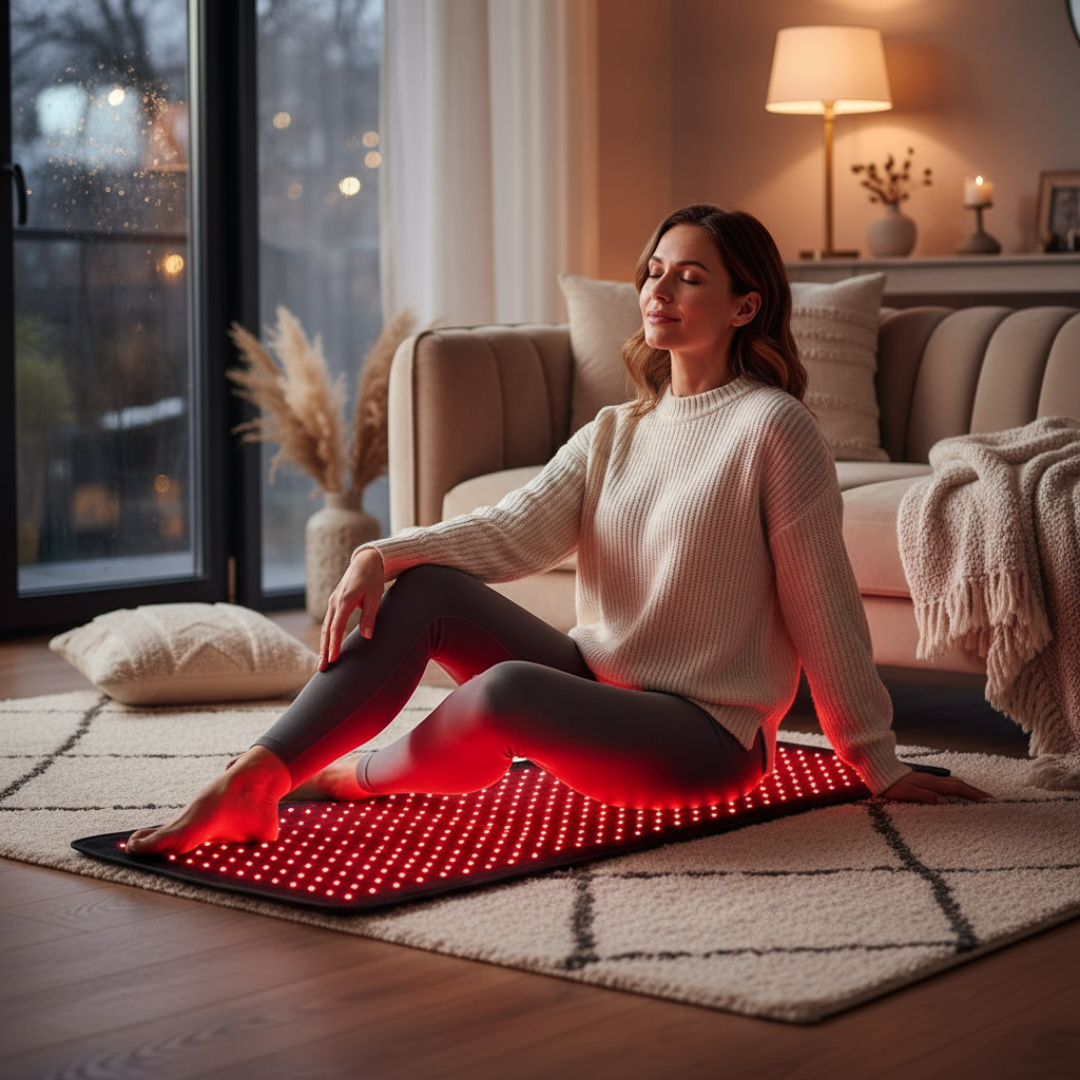 Infrared therapy mat by DutchPosture. Deep infrared heat for relaxation, recovery, muscle comfort and daily wellness support at home.